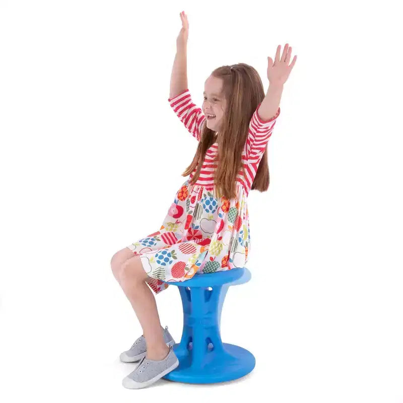 Tabouret d'équilibre en plastique bleu pour 1 enfant, hauteur fixe de 35,5 cm