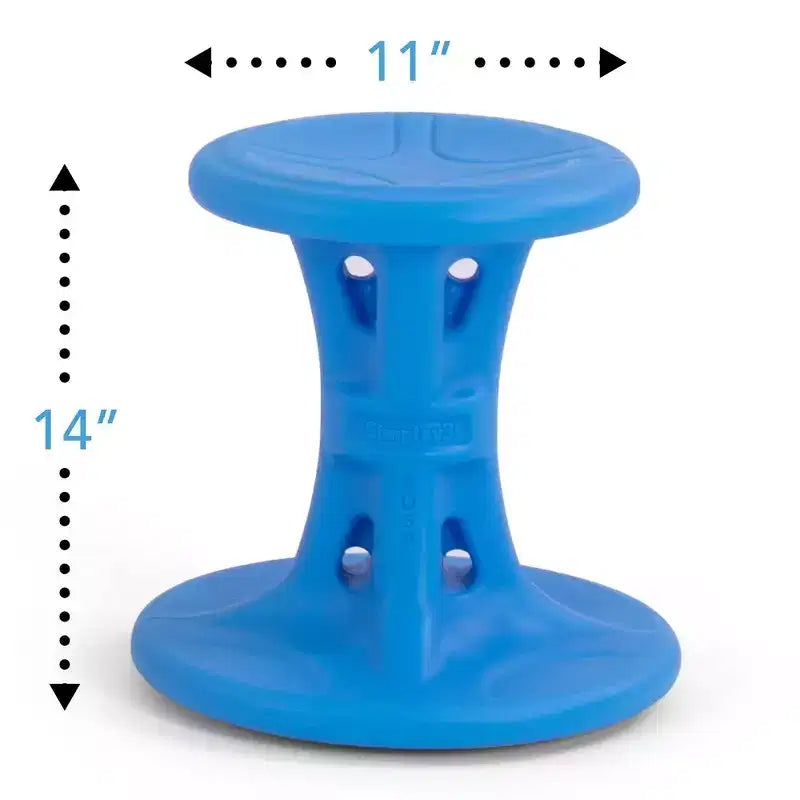 Tabouret d'équilibre en plastique bleu pour 1 enfant, hauteur fixe de 35,5 cm