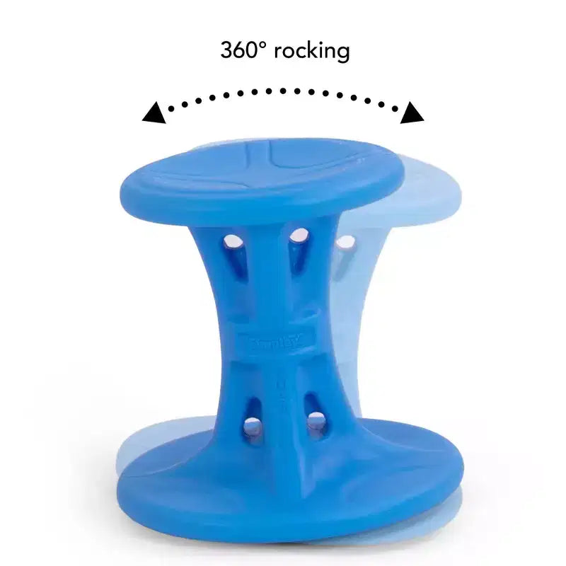 Tabouret d'équilibre en plastique bleu pour 1 enfant, hauteur fixe de 35,5 cm