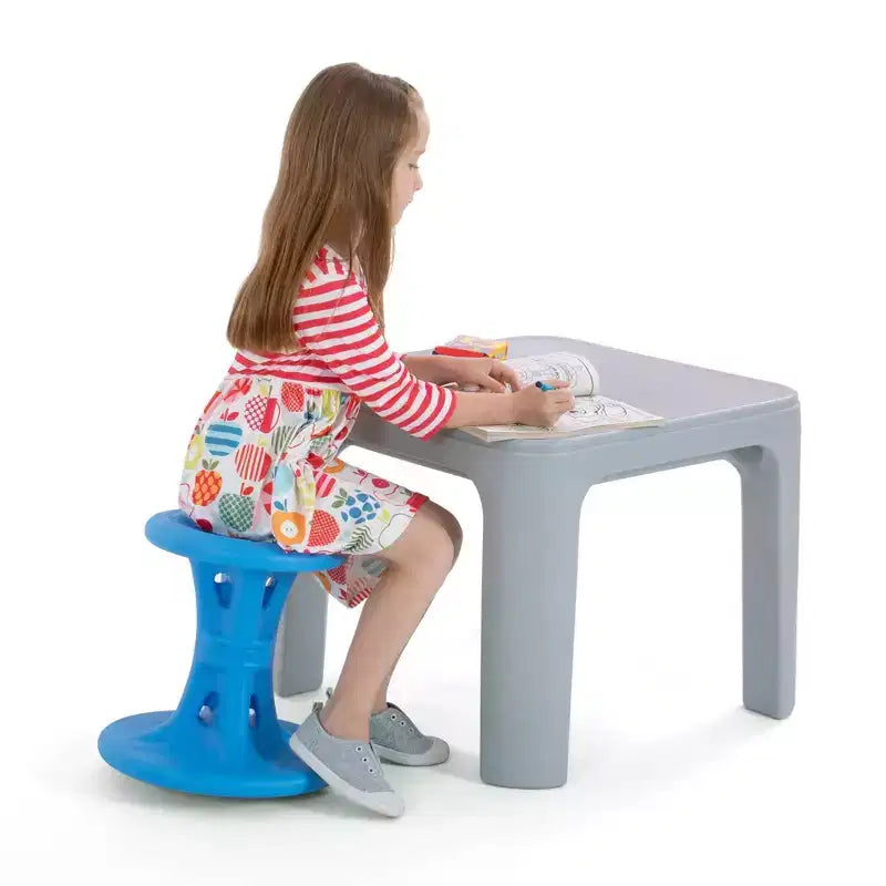 Tabouret d'équilibre en plastique bleu pour 1 enfant, hauteur fixe de 35,5 cm