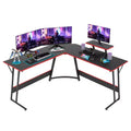 BestMassage 50 Inch L-Shaped Gaming Desk Computer Desk Office Desk with Large Monitor Stand Corner PC Gaming Desk for Home Office