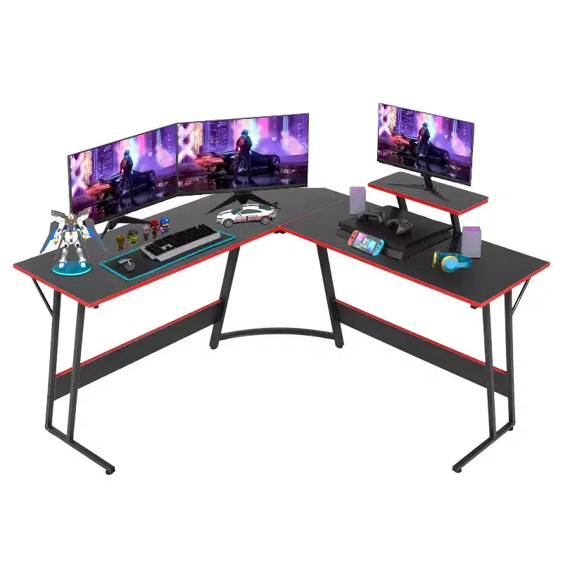 BestMassage 50 Inch L-Shaped Gaming Desk Computer Desk Office Desk with Large Monitor Stand Corner PC Gaming Desk for Home Office