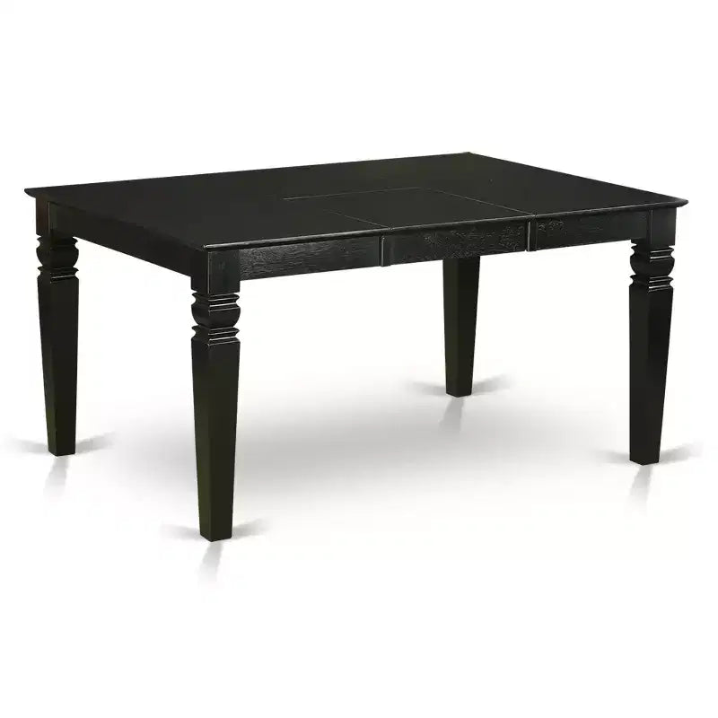 Ensemble table et chaises de salle à manger rectangulaire noire, 6 places, 7 pièces