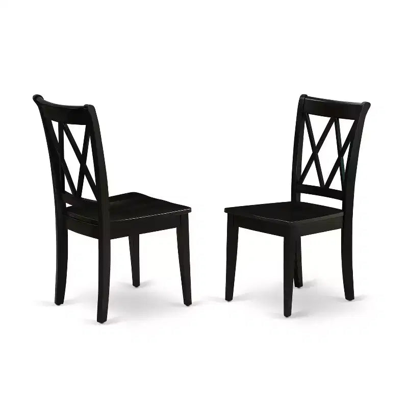 Ensemble table et chaises de salle à manger rectangulaire noire, 6 places, 7 pièces