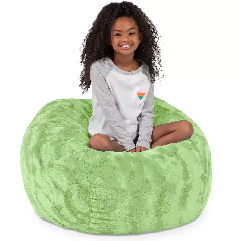 Pouf en fausse fourrure – Plusieurs coloris – 1 place
