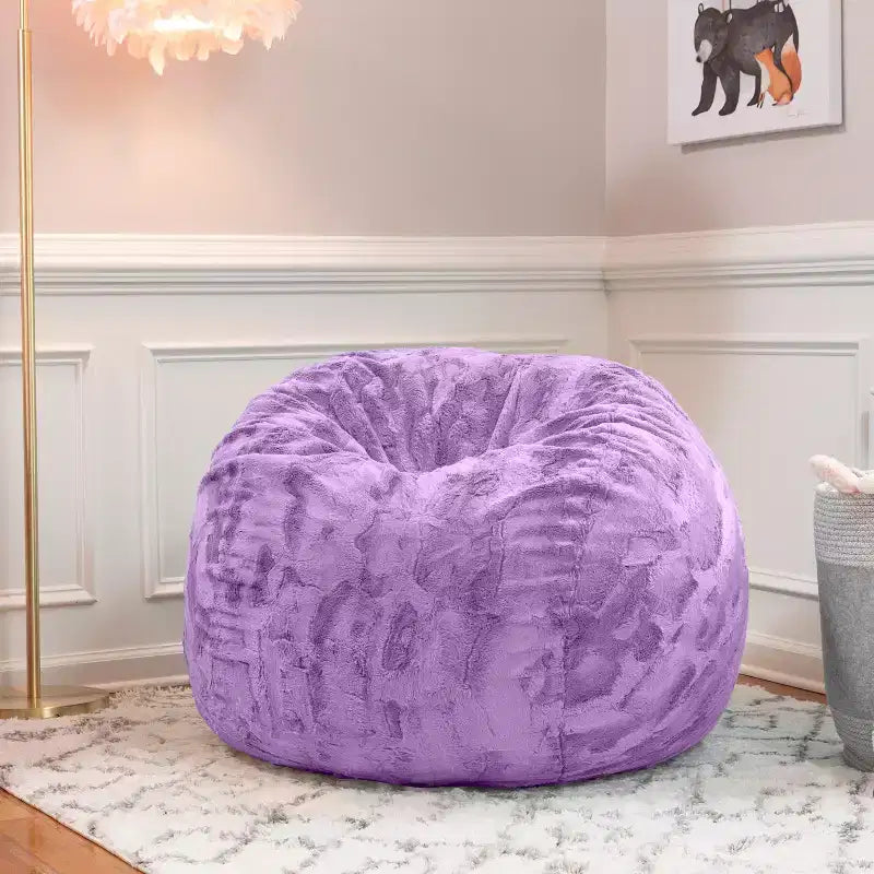 Pouf en fausse fourrure – Plusieurs coloris – 1 place