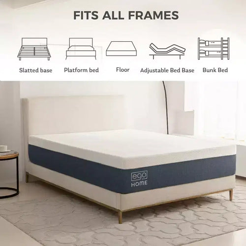 Matelas en mousse à mémoire de forme au gel 14", blanc, fermeté moyenne, 1 personne, avec housse tricotée rafraîchissante
