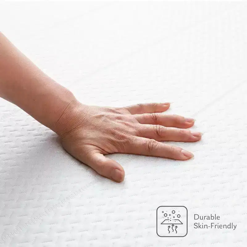 Matelas en mousse à mémoire de forme au gel 14", blanc, fermeté moyenne, 1 personne, avec housse tricotée rafraîchissante