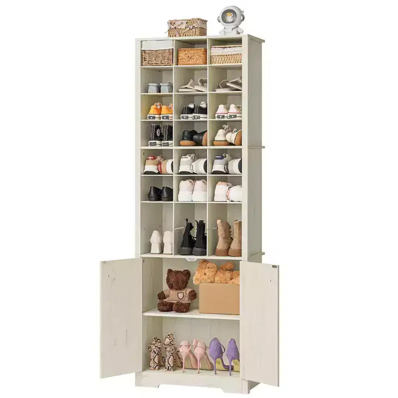 Meuble à chaussures blanc, 10 niveaux, autoportant, jusqu'à 24 paires