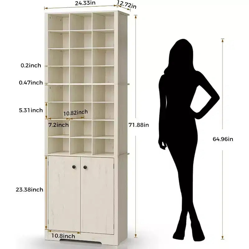 Meuble à chaussures blanc, 10 niveaux, autoportant, jusqu'à 24 paires