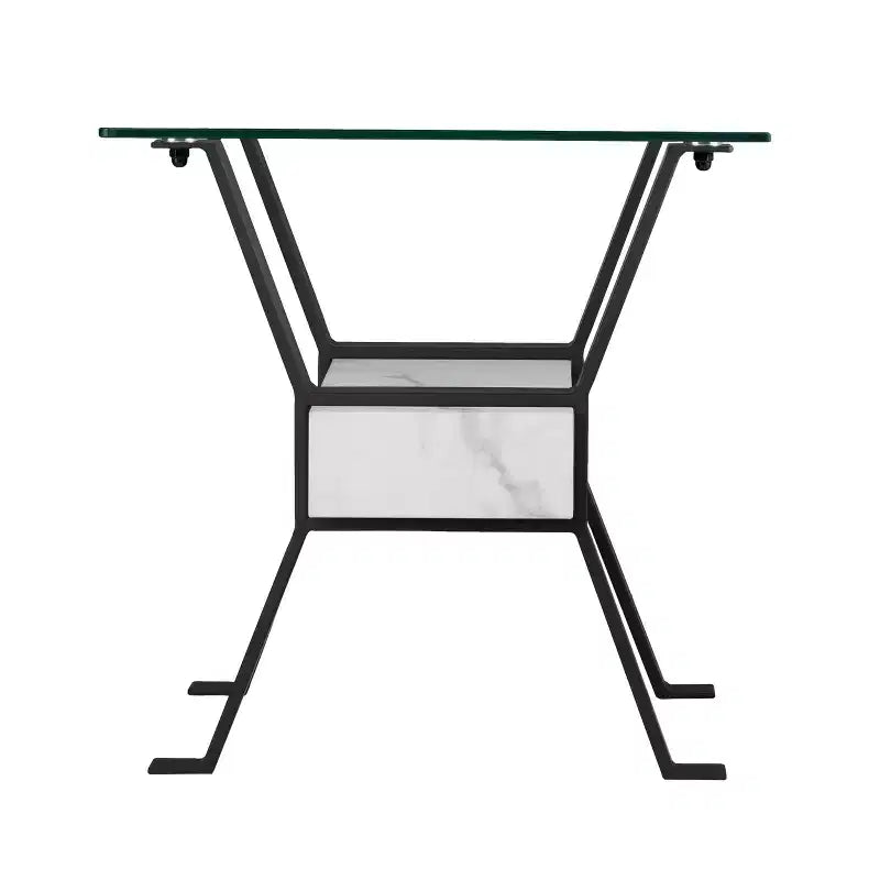 Darvette Glass-Top End Table - Black - SEI