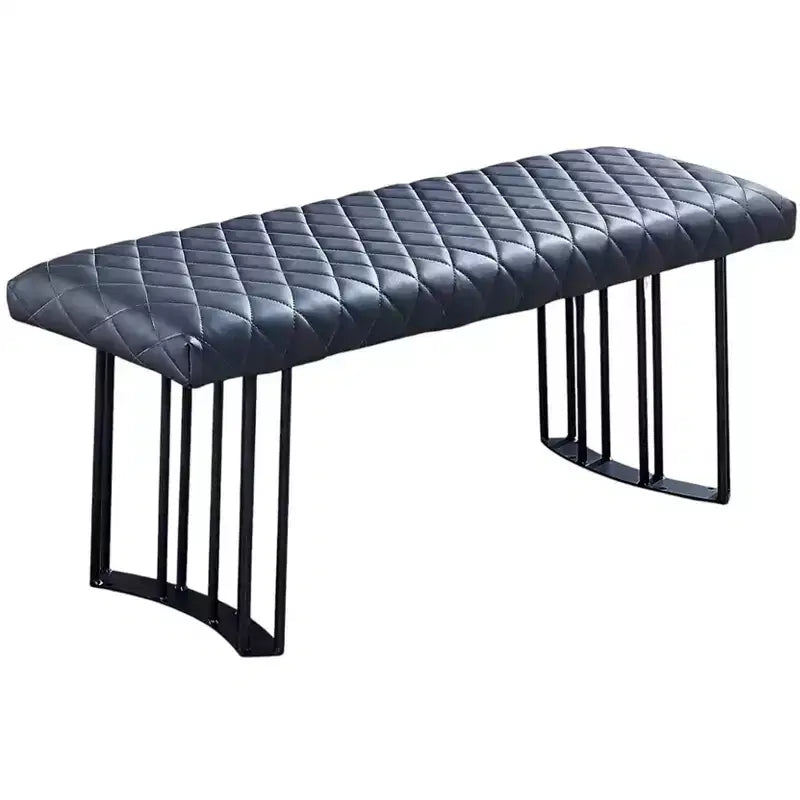 Banc de salle à manger capitonné en similicuir gris foncé, 2 places