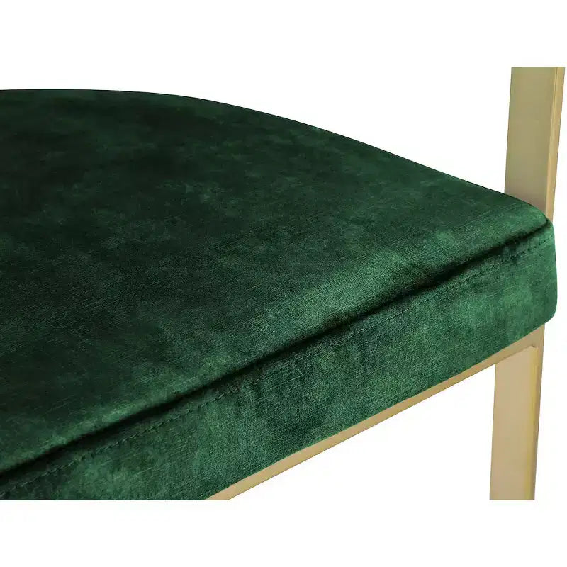 Tabouret de comptoir en velours vert avec accoudoirs, lot de 2