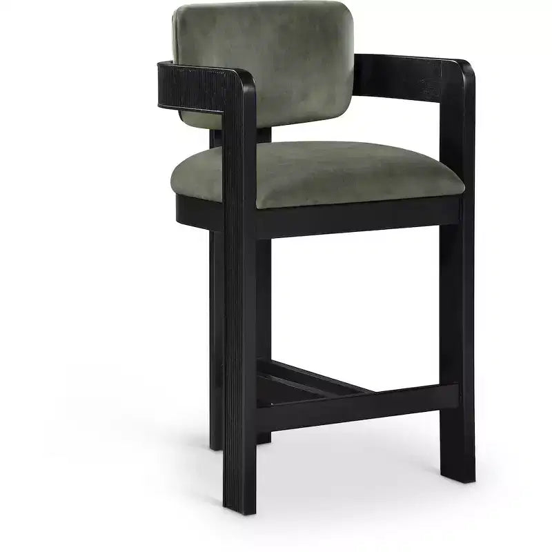 Meridian Furniture,Sacha Green Velvet Stool