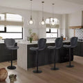 DobleePy Set of 4 Adjustable Swivel Bar Stools, Modern High Back Counter Height Chairs with Cushioned Seats, Upholstered Kitchen Island Stools