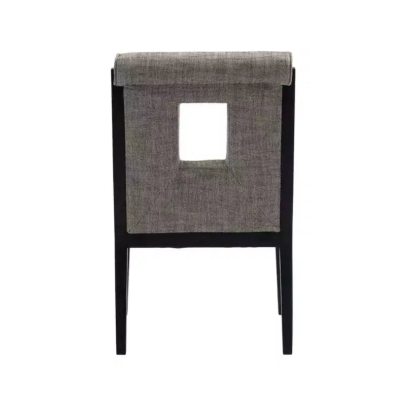 Fauteuil de salle à manger en tissu texturé lin Cognac / Vert / Gris – 1 place
