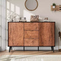 Buffet en noyer, Mid-Century Modern, 3 tiroirs et 2 portes, 130 cm
