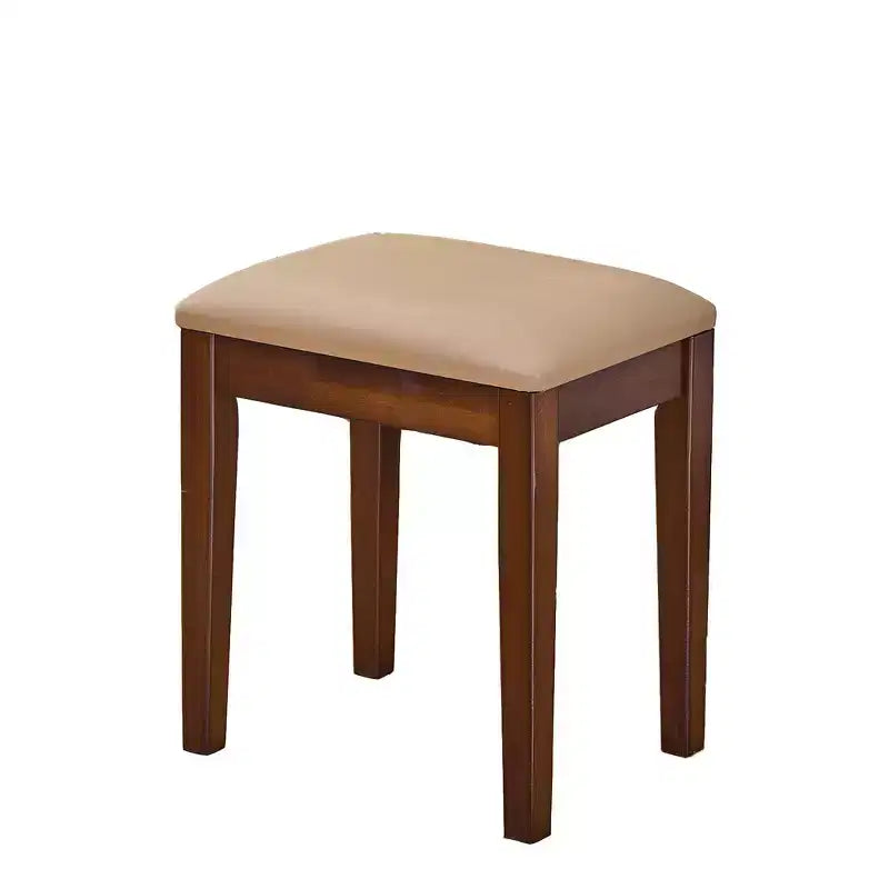 Ensemble coiffeuse et tabouret en noyer avec miroir – 2 pièces