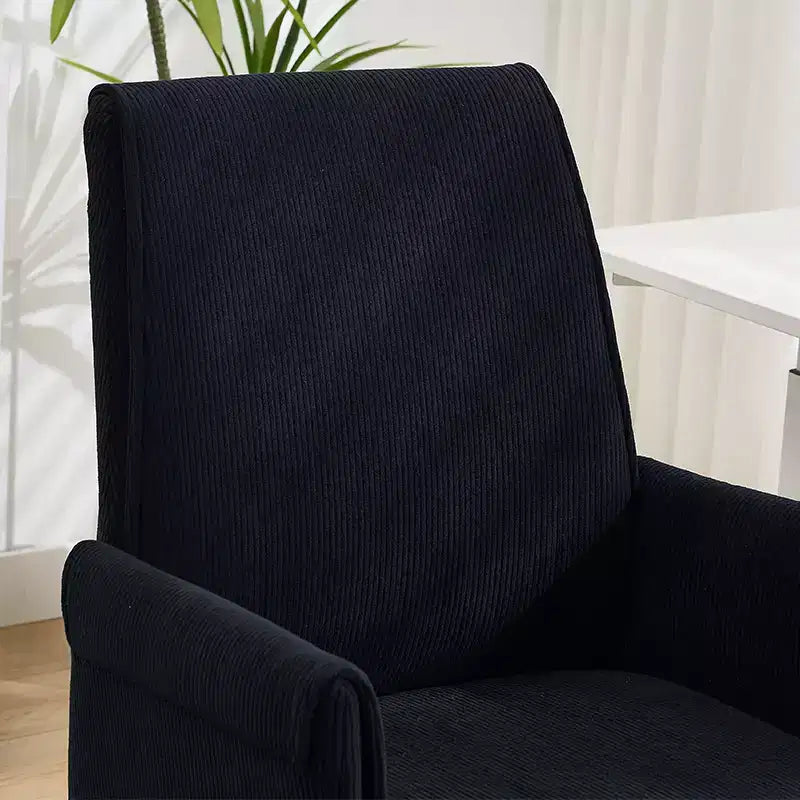 Chaise de bureau mi-dossier en tissu rayé, hauteur réglable, monoplace – Noir / Gris / Vert / Bleu clair / Rose clair / Blanc