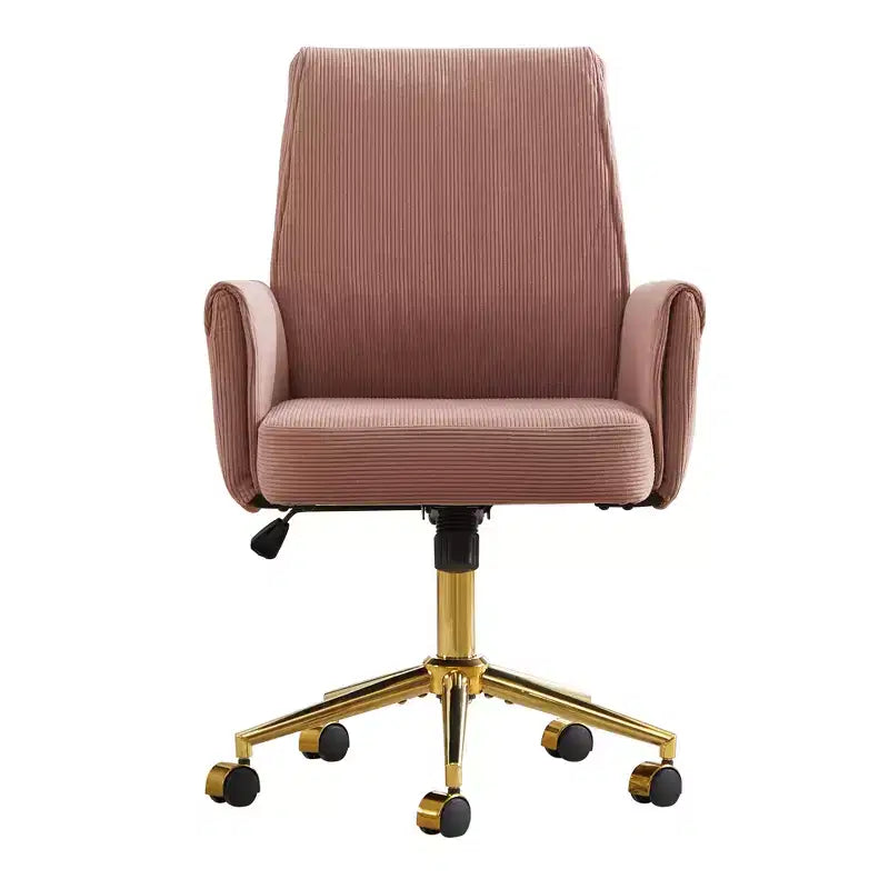 Chaise de bureau mi-dossier en tissu rayé, hauteur réglable, monoplace – Noir / Gris / Vert / Bleu clair / Rose clair / Blanc