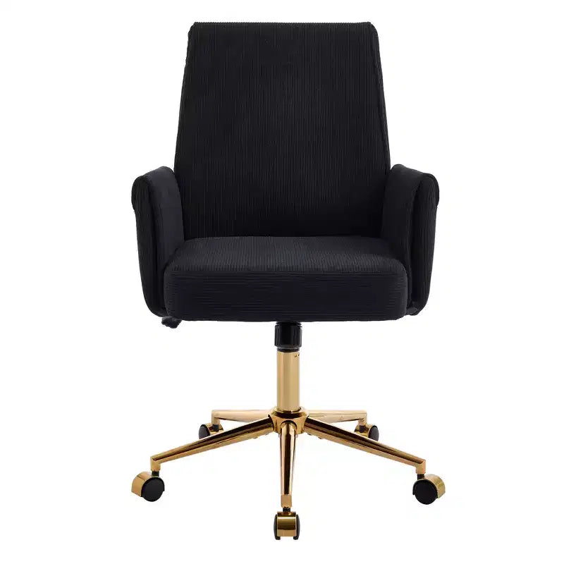 Chaise de bureau mi-dossier en tissu rayé, hauteur réglable, monoplace – Noir / Gris / Vert / Bleu clair / Rose clair / Blanc