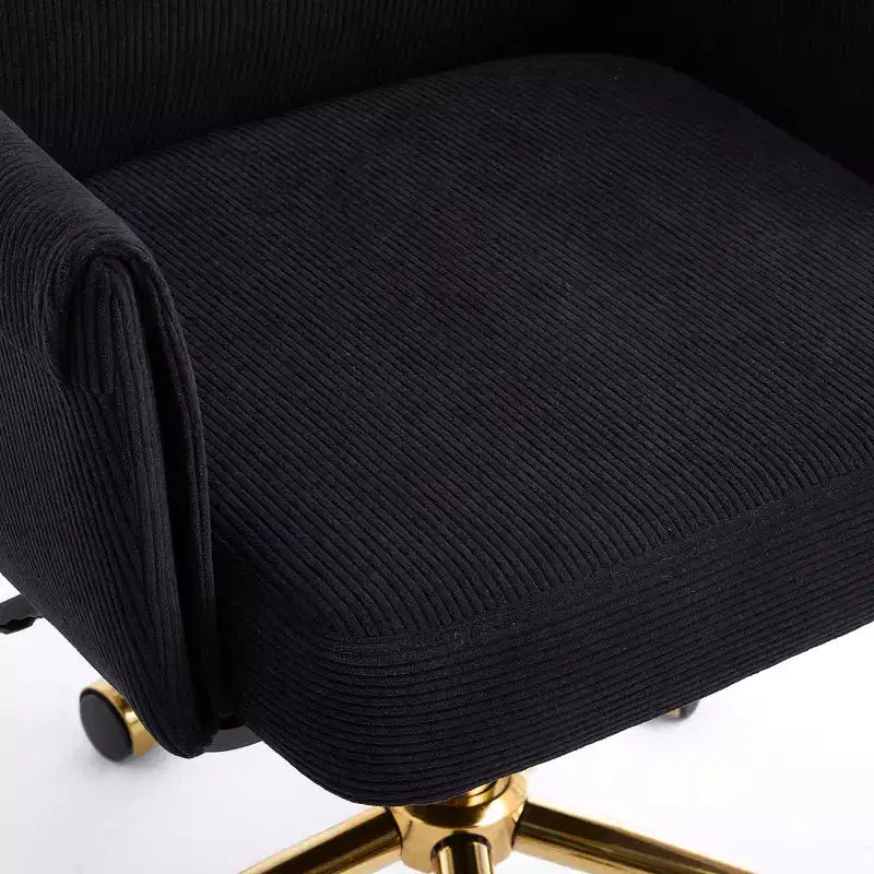 Chaise de bureau mi-dossier en tissu rayé, hauteur réglable, monoplace – Noir / Gris / Vert / Bleu clair / Rose clair / Blanc