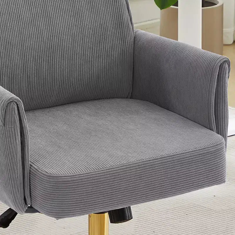 Chaise de bureau mi-dossier en tissu rayé, hauteur réglable, monoplace – Noir / Gris / Vert / Bleu clair / Rose clair / Blanc