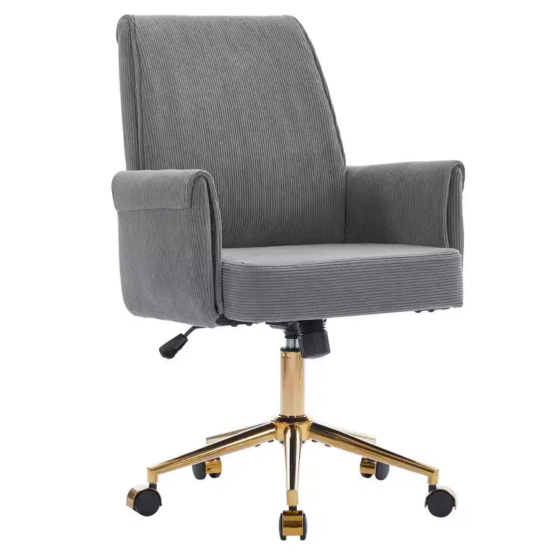 Chaise de bureau mi-dossier en tissu rayé, hauteur réglable, monoplace – Noir / Gris / Vert / Bleu clair / Rose clair / Blanc