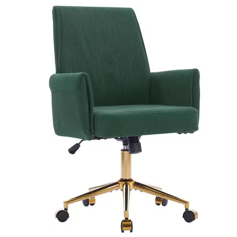 Chaise de bureau mi-dossier en tissu rayé, hauteur réglable, monoplace – Noir / Gris / Vert / Bleu clair / Rose clair / Blanc