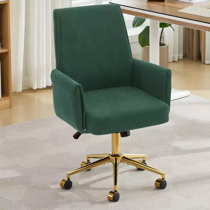 Chaise de bureau mi-dossier en tissu rayé, hauteur réglable, monoplace – Noir / Gris / Vert / Bleu clair / Rose clair / Blanc