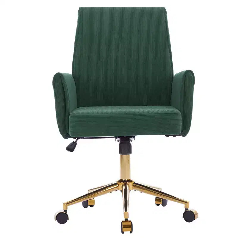 Chaise de bureau mi-dossier en tissu rayé, hauteur réglable, monoplace – Noir / Gris / Vert / Bleu clair / Rose clair / Blanc