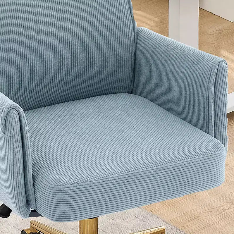 Chaise de bureau mi-dossier en tissu rayé, hauteur réglable, monoplace – Noir / Gris / Vert / Bleu clair / Rose clair / Blanc