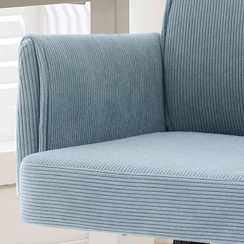 Chaise de bureau mi-dossier en tissu rayé, hauteur réglable, monoplace – Noir / Gris / Vert / Bleu clair / Rose clair / Blanc