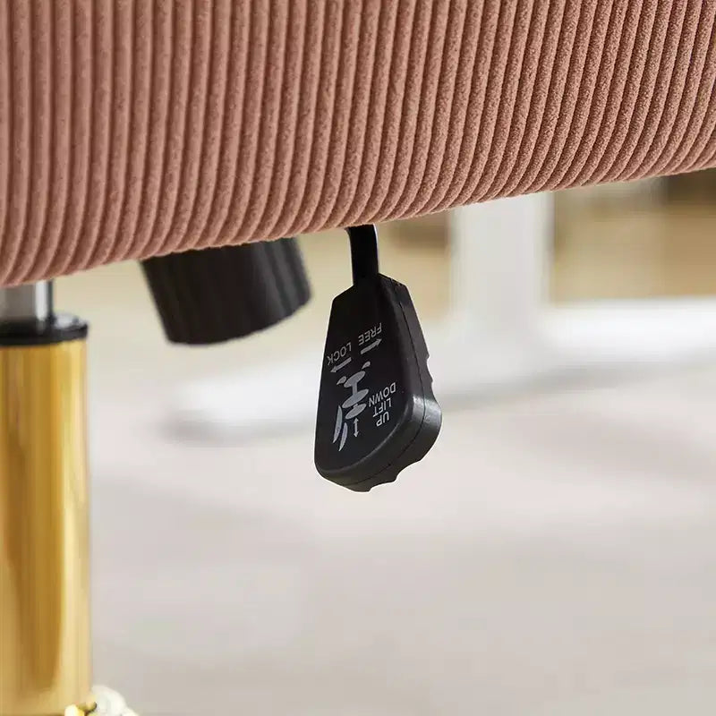 Chaise de bureau mi-dossier en tissu rayé, hauteur réglable, monoplace – Noir / Gris / Vert / Bleu clair / Rose clair / Blanc