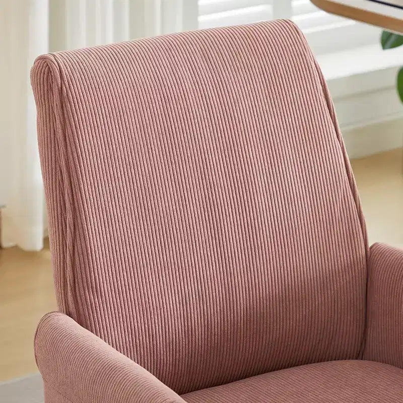 Chaise de bureau mi-dossier en tissu rayé, hauteur réglable, monoplace – Noir / Gris / Vert / Bleu clair / Rose clair / Blanc