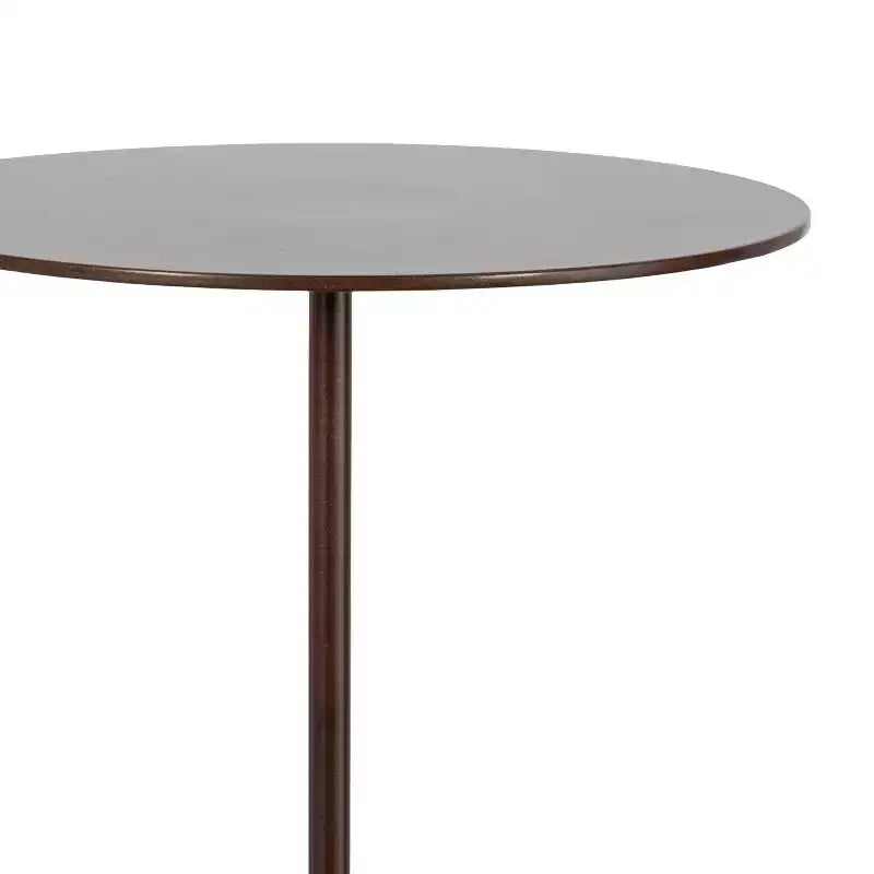 Petite table d'appoint ronde verte, bois et métal, pour 1 personne