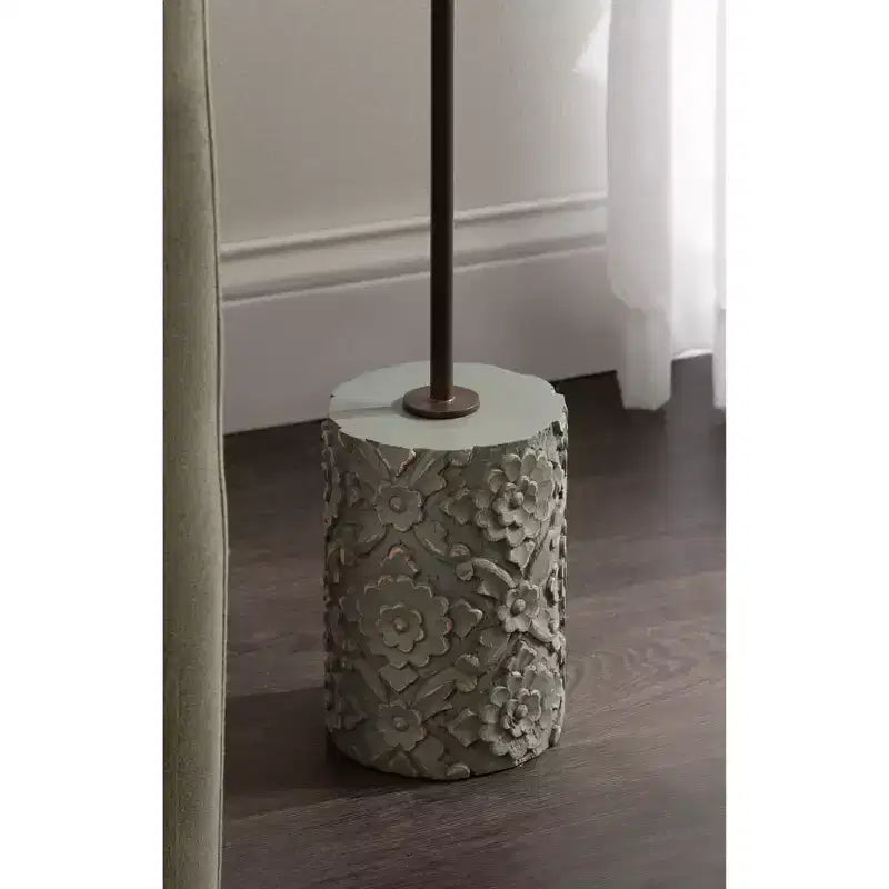 Petite table d'appoint ronde verte, bois et métal, pour 1 personne