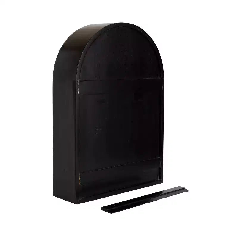 Étagère murale à 3 niveaux en arche géométrique noir / naturel / noyer / blanc, installation par 1 personne