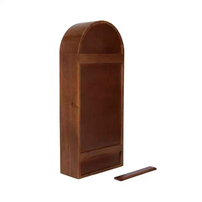 Étagère murale à 3 niveaux en arche géométrique noir / naturel / noyer / blanc, installation par 1 personne