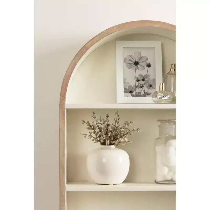 Étagère murale à 3 niveaux en arche géométrique noir / naturel / noyer / blanc, installation par 1 personne