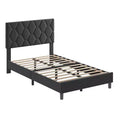 Modern Upholstered Platform Bed Frame with Adjustable Headboard  Heavy-Duty Platform  Strong Wood Slat Support  Noise-Free  No Box Spring Needed