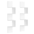 VASAGLE Set of 2, Corner Shelves Wall Mount, 4-Tier Floating Corner Bookshelves, Plant Shelves for Bedroom, Living Room, Bathroom, Home Office