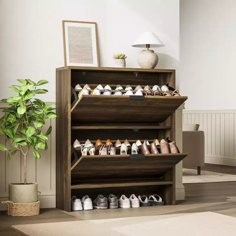 Meuble à chaussures cannelé