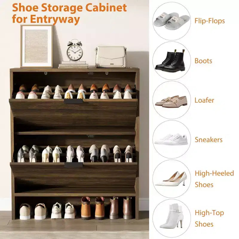 Meuble à chaussures cannelé