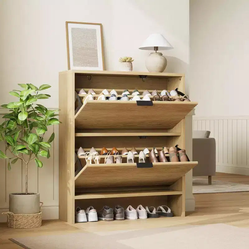Meuble à chaussures cannelé