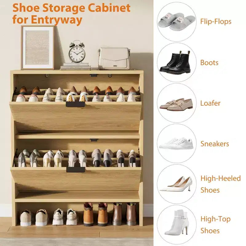 Meuble à chaussures cannelé