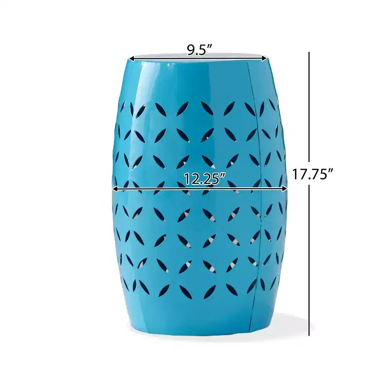 Table d'appoint industrielle cylindrique bleue, Table de bout en fer pour 1