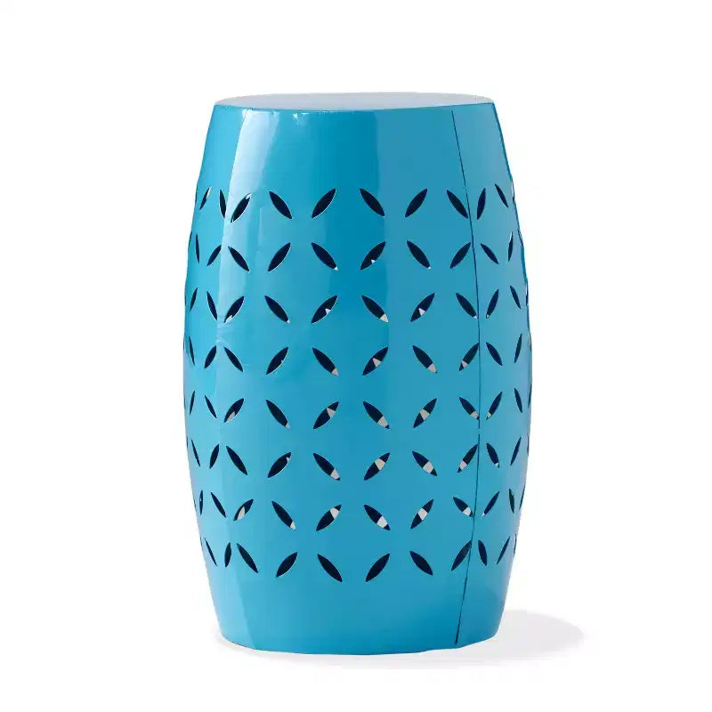 Table d'appoint industrielle cylindrique bleue, Table de bout en fer pour 1