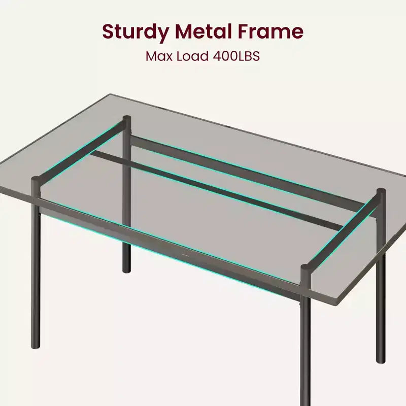 Ensemble de salle à manger 5 pièces pour 4 personnes (noir/marron/gris) – Table imitation bois et chaises rembourrées