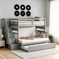 Luxystar Twin Over Full Convertible Bunk Bed With Storage Stairs and Trundle